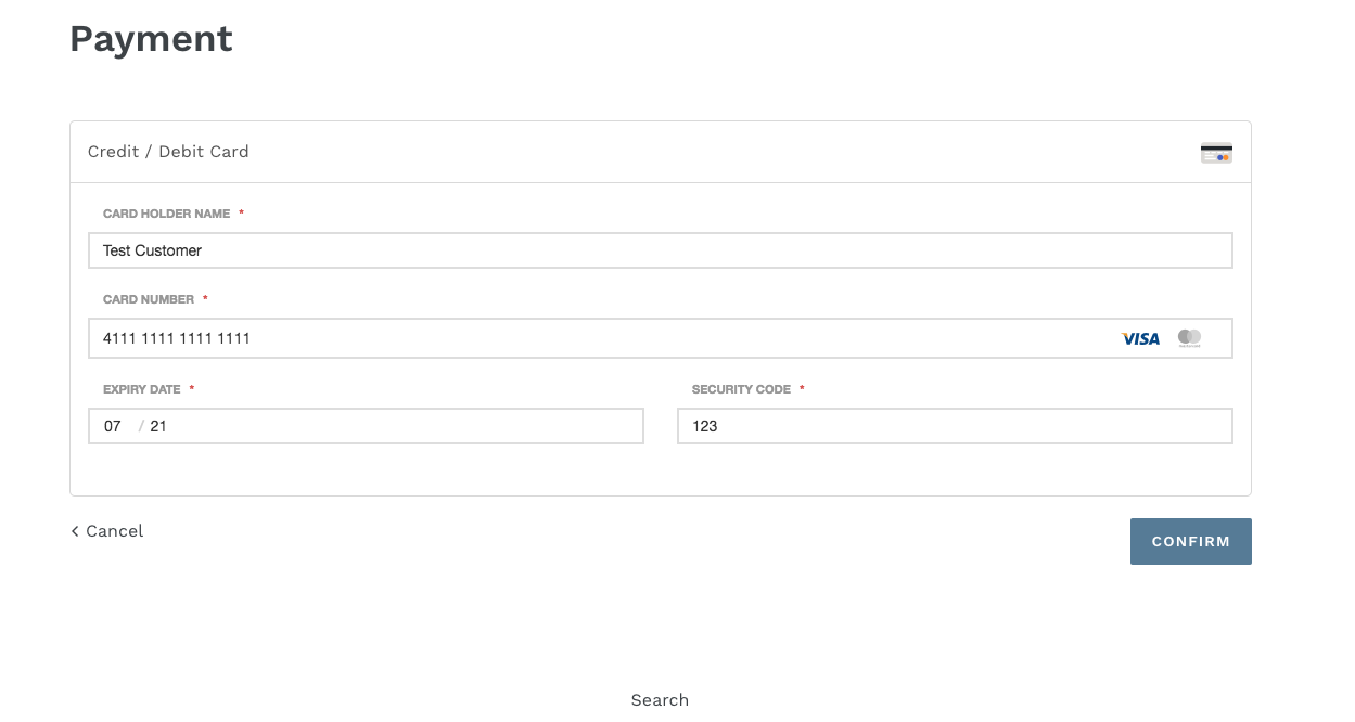 Integrated Payment Form